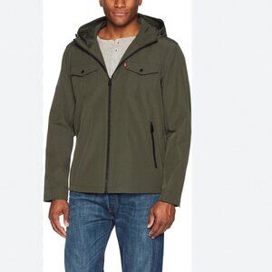 LEVI'S MEN'S OLIVE GREEN WATERPROOF ARCTIC CLOTH RAINCOAT - S